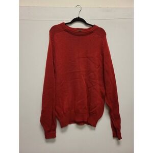 Boston Traders Mens‎ Sweater XL Red All Pure Wool Knit Crew Neck Pullover